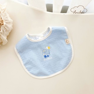 Set 3 yếm chống thấm xô muslin cho bé, nhiều màu xinh xắn Anchee