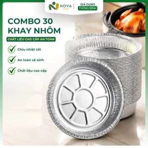 Combo 30 Khay Nhôm 22cm Chống Dính Nồi Chiên Không Dầu Tiện Dụng Nướng Bánh BBQ Đa Năng