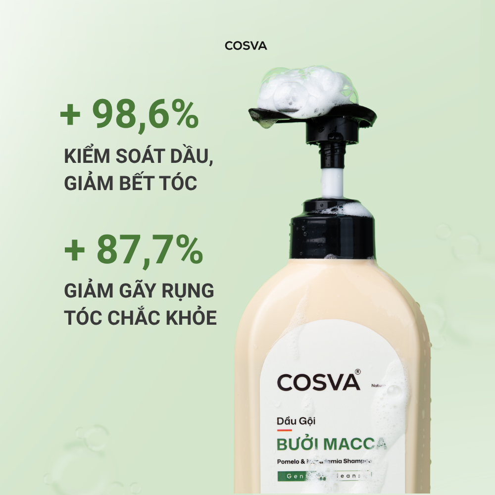 Dầu Gội Bưởi Macca Cosva 500ml Giảm Rụng Tóc Dành Cho Tóc Hư Tổn Khô Xơ