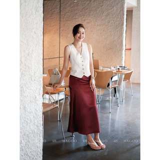 Áo gile dáng suông basic HAGOO 2 lớp chất liệu linen phong cách lịch sự trang trọng [A8167]