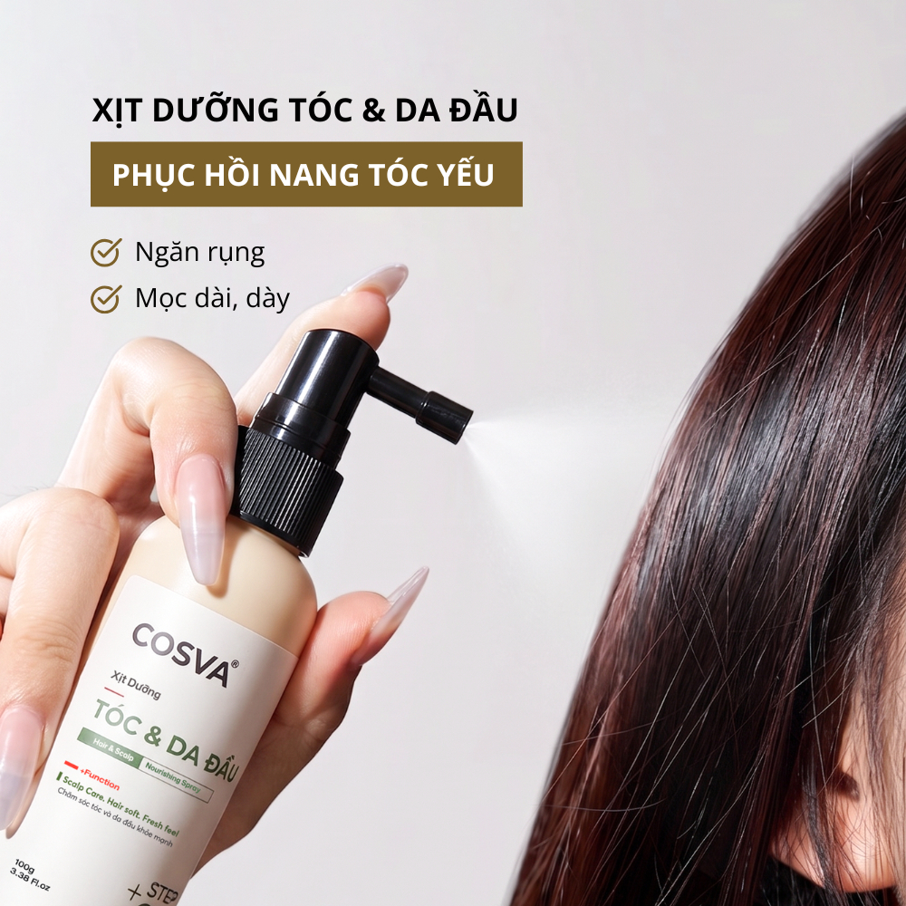 Xịt Dưỡng Tóc Và Da Đầu Cosva 100ml Giảm Rụng, Kích Thích Mọc Tóc, Phục Hồi Tóc Yếu