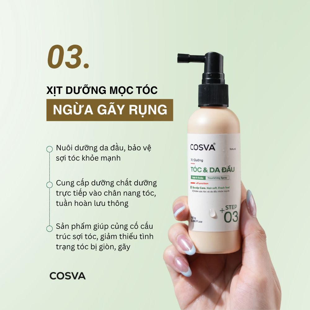 Xịt Dưỡng Tóc Và Da Đầu Cosva 100ml Giảm Rụng, Kích Thích Mọc Tóc, Phục Hồi Tóc Yếu