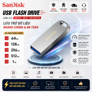 USB SanDisk Ultra Drive Luxe 64GB/128GB/256GB/512GB/1TB - Tương Thích Mọi Điện Thoại, Máy Tính, PS4