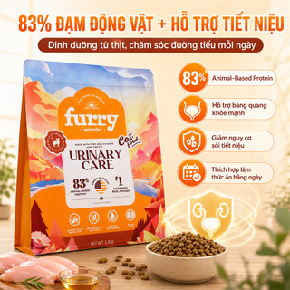 Thức Ăn Hạt Cho Mèo Furry Wonder Urinary Care 1.5kg – 83% Protein Từ Động Vật, Hỗ Trợ Tiết Niệu