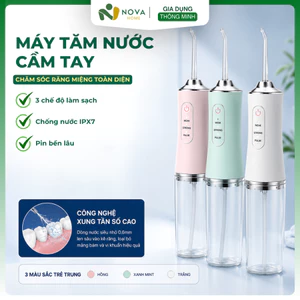 Máy Tăm Nước Oral Irrigator Mini Cầm Tay 220ML 3 Chế Độ 4 Đầu Tăm Sạc USB Chống Nước Làm Sạch Kẽ Răng