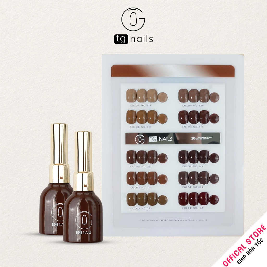 Set sơn gel 10 màu tone Nâu quốc dân thương hiệu TG