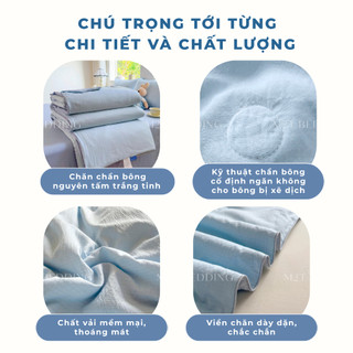 Chăn hè chần bông Đũi Basic M2T BEDDING kích thước 1m9x2m3 - Mềm mại, Mịn màng
