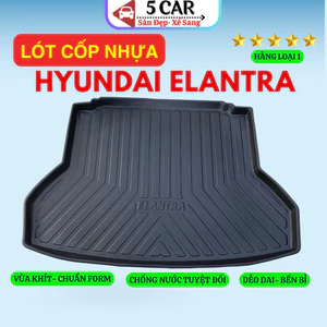 LÓT CỐP xe Hyundai Elantra 2016 - Nay, nhựa dẻo siêu đẹp, siêu bền, chống thấm nước, không mùi, vừa khít xe