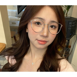 [MUA 1 TẶNG 1 PHỤ KIỆN] Gọng kính cận tròn viền kim loại phong cách dễ thương, dễ đeo chống ánh sáng xanh