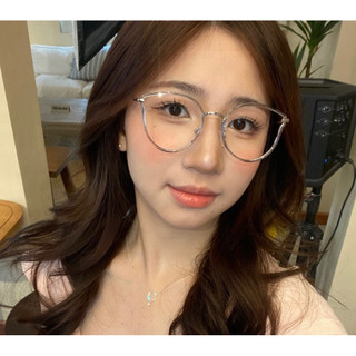 [MUA 1 TẶNG 1 PHỤ KIỆN] Gọng kính cận tròn viền kim loại phong cách dễ thương, dễ đeo chống ánh sáng xanh