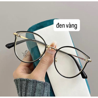 [MUA 1 TẶNG 1 PHỤ KIỆN] Gọng kính cận tròn viền kim loại phong cách dễ thương, dễ đeo chống ánh sáng xanh