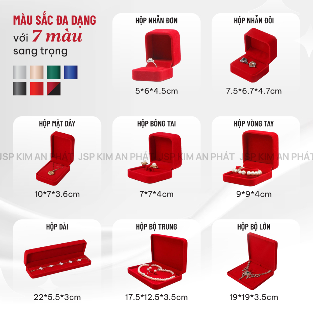 Hộp đựng trang sức nhung JSP nhận in LOGO hộp đựng nhẫn hộp nhẫn cưới dây chuyền lắc vòng tay JSP
