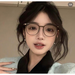[MUA 1 TẶNG 1 PHỤ KIỆN]Kính Cận Gọng Vuông Mắt Tròn, Gọng Cận Nhựa Phối Kim Loại Hàn Quốc Mắt C