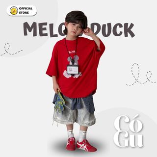 Quần Ngắn Bé Trai Xám Wax Đốm Rách Loang Street Style Cá Tính Mellow Duck (4-13 Tuổi) B2604076
