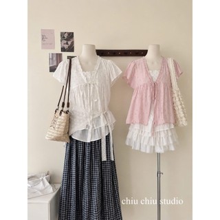 Áo babydoll hoa nhí phối Bula cổ V xinh xắn che khuyết điểm nhiều màu cực xinh