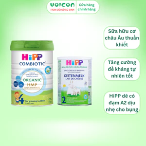 Sữa bột HiPP Organic Combiotic và HiPP Dê Đức hữu cơ hỗ trợ tiêu hóa đề kháng cho bé 400g 800g