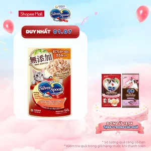 Thức ăn ướt cho mèo Silver Spoon dạng sốt/dạng thạch 60g/gói