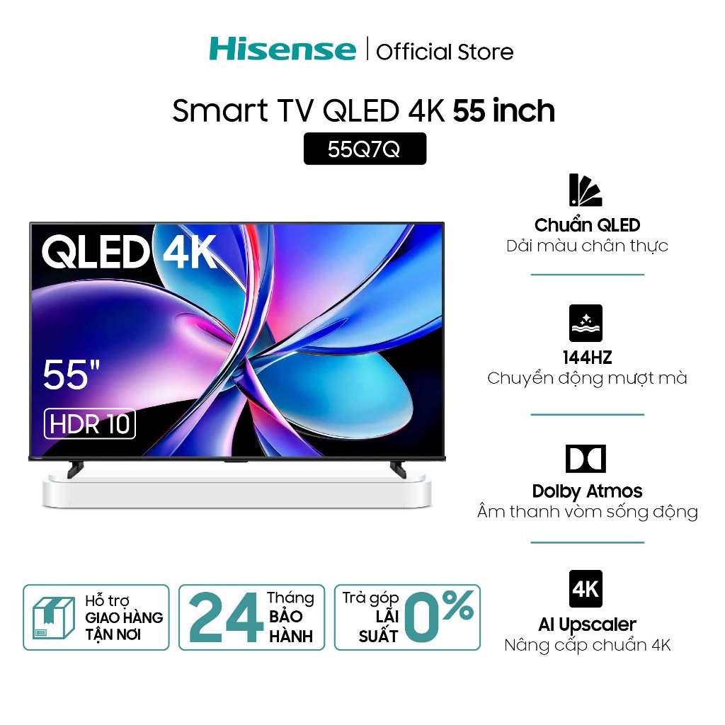 [QLED 4K 55 inch] Smart Tivi Hisense 55Q7Q - Hàng Chính Hãng - Bảo Hành 2 Năm - Miễn Phí Giao Hàng Tận Nơi