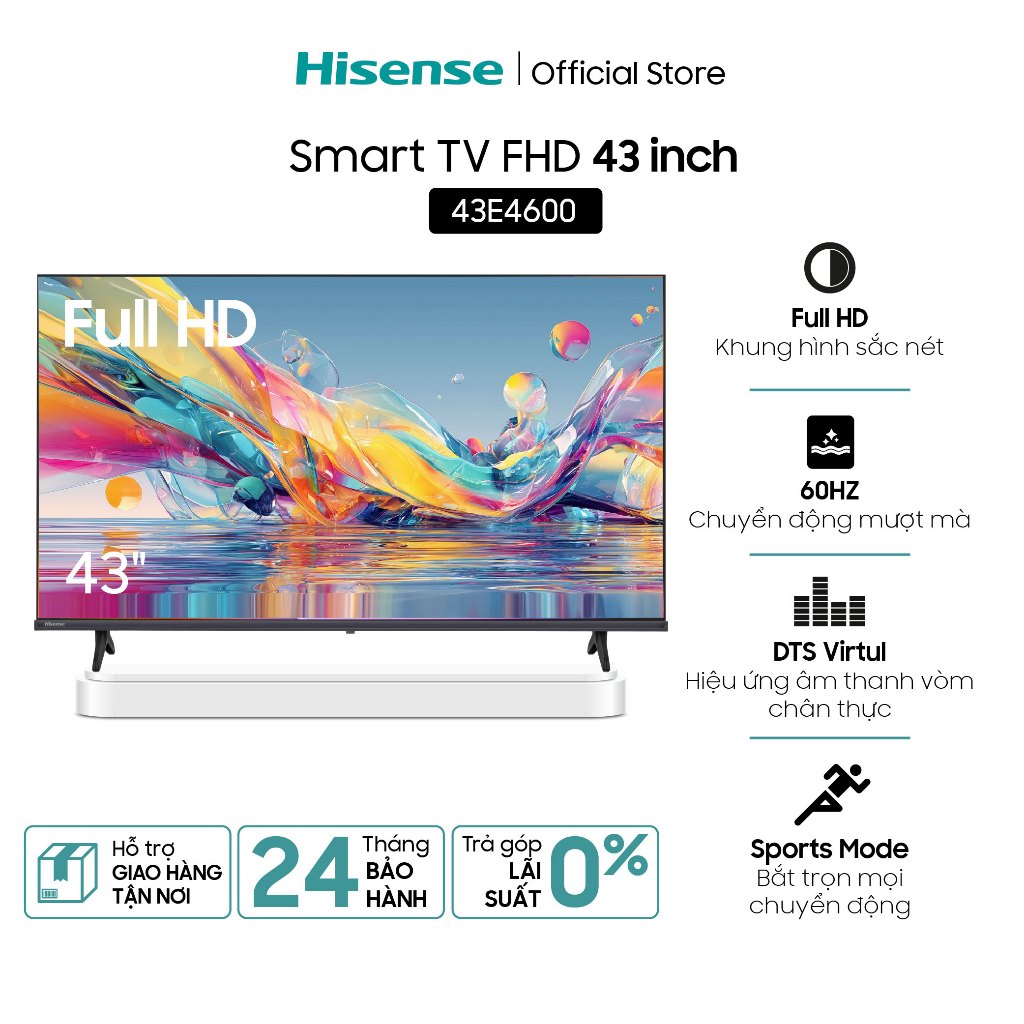 [ĐỘC QUYỀN] [FHD 43 inch] Smart Tivi Hisense 43E4600 - Hàng Chính Hãng - Bảo Hành 2 Năm - Miễn Phí Giao Hàng Tận Nơi