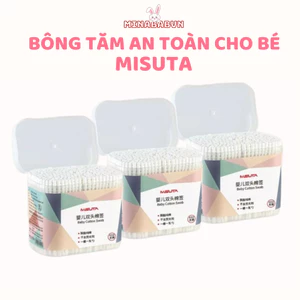 Tăm Bông Misuta Chất Liệu Bông Tự Nhiên Cho Trẻ Sơ Sinh, Tăm Bông Misuta 200 Que