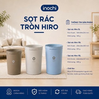 Sọt rác Inochi - Hiro 5L/10L/15L (Nhiều màu)