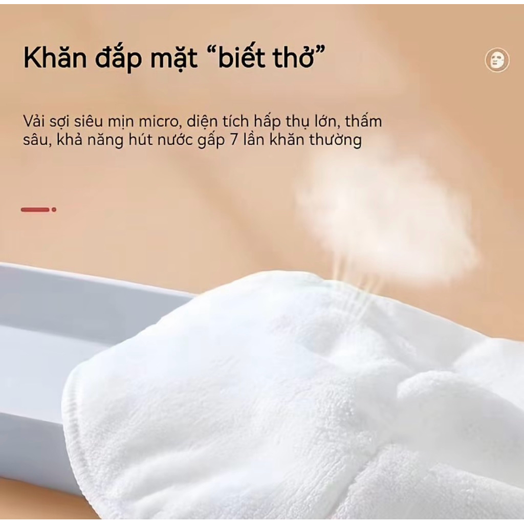 Khăn mặt nạ xông hơi, chườm nóng, lạnh, ủ ấm, 2 lớp chăm sóc da mặt spa có thể tái sử dụng