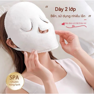 Khăn mặt nạ xông hơi, chườm nóng, lạnh, ủ ấm, 2 lớp chăm sóc da mặt spa có thể tái sử dụng