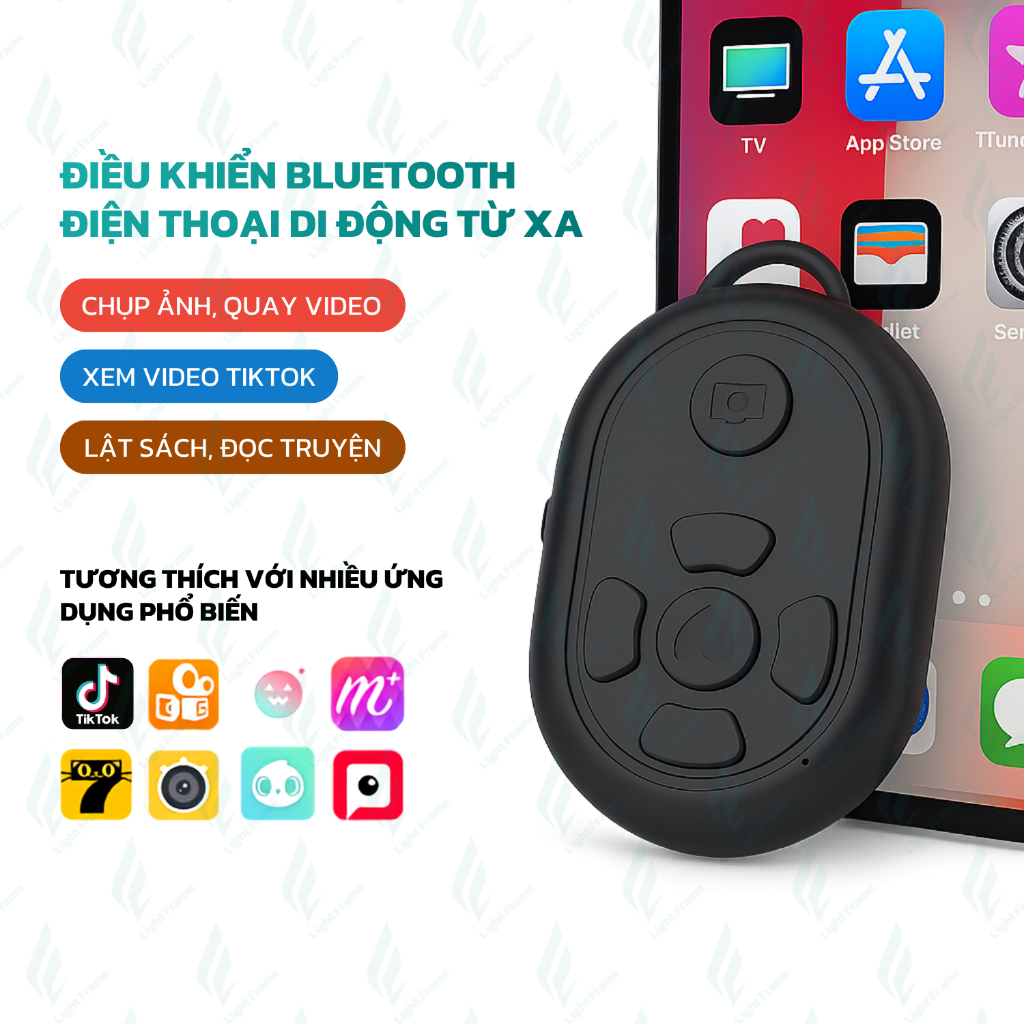 Điều khiển điện thoại di động Bluetooth từ xa chụp ảnh, quay video phù hợp với iOS và Android