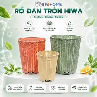 Sọt Đan Tròn Đa Năng HIWA Nhựa Cao Cấp Đựng Quần Áo, Đồ Chơi 3 Size Nhỏ Trung Lớn, Tay Cầm Chắc Chắn Chịu Lực Tốt