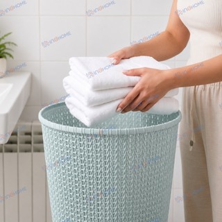 Sọt Đan Tròn Đa Năng HIWA Nhựa Cao Cấp Đựng Quần Áo, Đồ Chơi 3 Size Nhỏ Trung Lớn, Tay Cầm Chắc Chắn Chịu Lực Tốt
