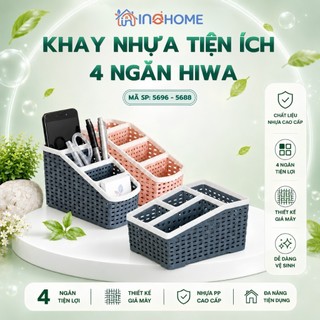 Khay Tiện Ích 4 Ngăn Việt Nhật 5696-5688 Đa Năng Đựng Mỹ Phẩm Văn Phòng Phẩm Điều Khiển Đồ Gia Dụng Nhựa PP