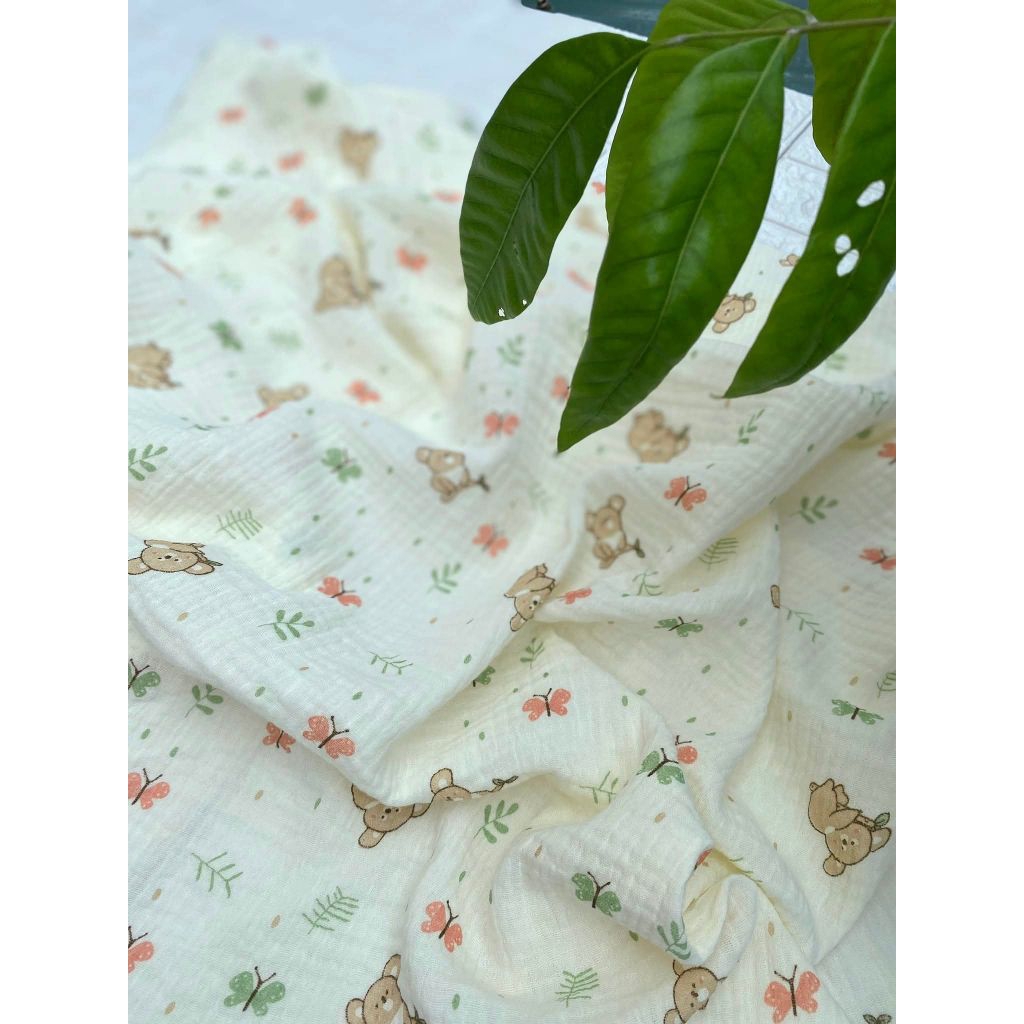 Khăn Tắm Xô Muslin 4 Lớp Cho Bé An Nhi Baby - Khăn Quấn Tắm Sợi Bông Tự Nhiên Nhiều Họa Tiết (70×100cm)