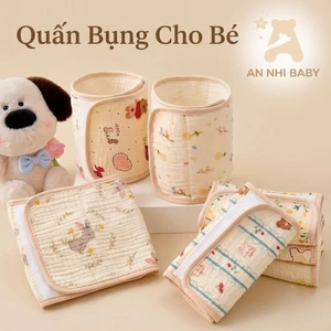 Đai Quấn Bụng Cho Bé AN NHI BABY, Băng Rốn Gạc Cotton Muslin Giữ Ấm Bụng Chống Giật Mình Cho Em bé