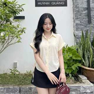 Áo sơ mi tay ngắn Twentyfive cánh dơi, phối dây rút nhiều mặc màu đi học đi chơi 7305