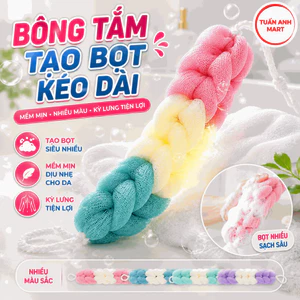 Combo 2 cái Bông tắm tạo bọt kéo dài nhiều màu BT02