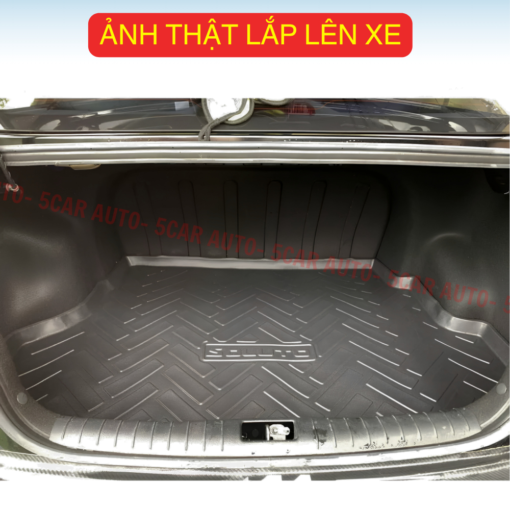LÓT CỐP xe Kia Soluto 2018 - Nay, nhựa dẻo siêu đẹp, siêu bền, chống thấm nước, không mùi, vừa khít xe