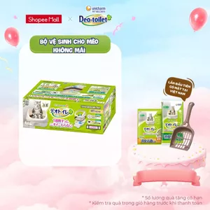 Bộ vệ sinh cho mèo 2 tầng Deo-toilet không mái (màu be)
