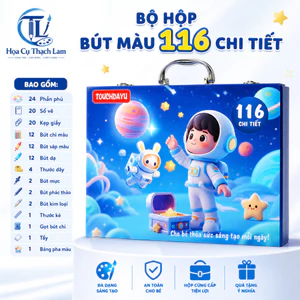 Bộ Hộp Bút Màu 82-116 Chi Tiết Cho Bé - Vali Mỹ Thuật Mini Kèm Sáp Màu, Màu Nước