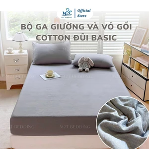 Bộ ga giường và vỏ gối Đũi Basic M2T BEDDING - bộ gồm 1 ga giường và 2 vỏ gối nằm, mềm, mịn, mát