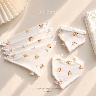 Sét 5 Yếm Tam Giác Anchee cho bé Chất Petit Có Cúc Bấm Cho Bé ( freesize 0M - 2 tuổi)