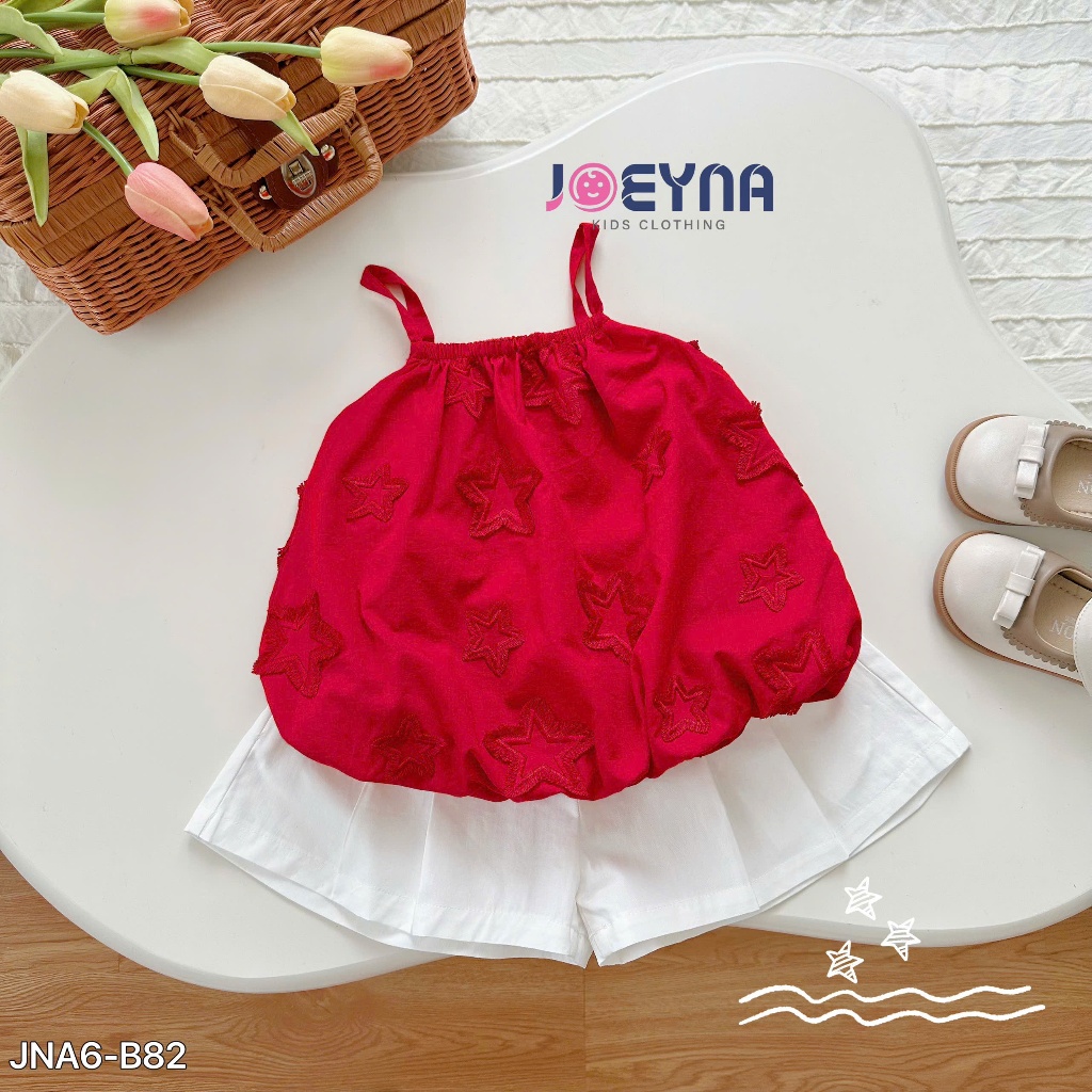 Set bộ 2 dây Joeyna B82 ngôi sao đỏ cho bé 8-24kg