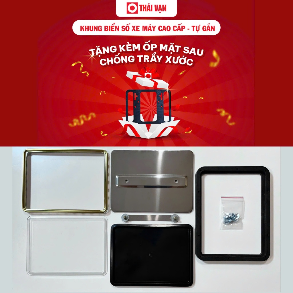 Khung Biển Số Xe Máy Ưu Việt - Tự Gắn - Thái Vạn