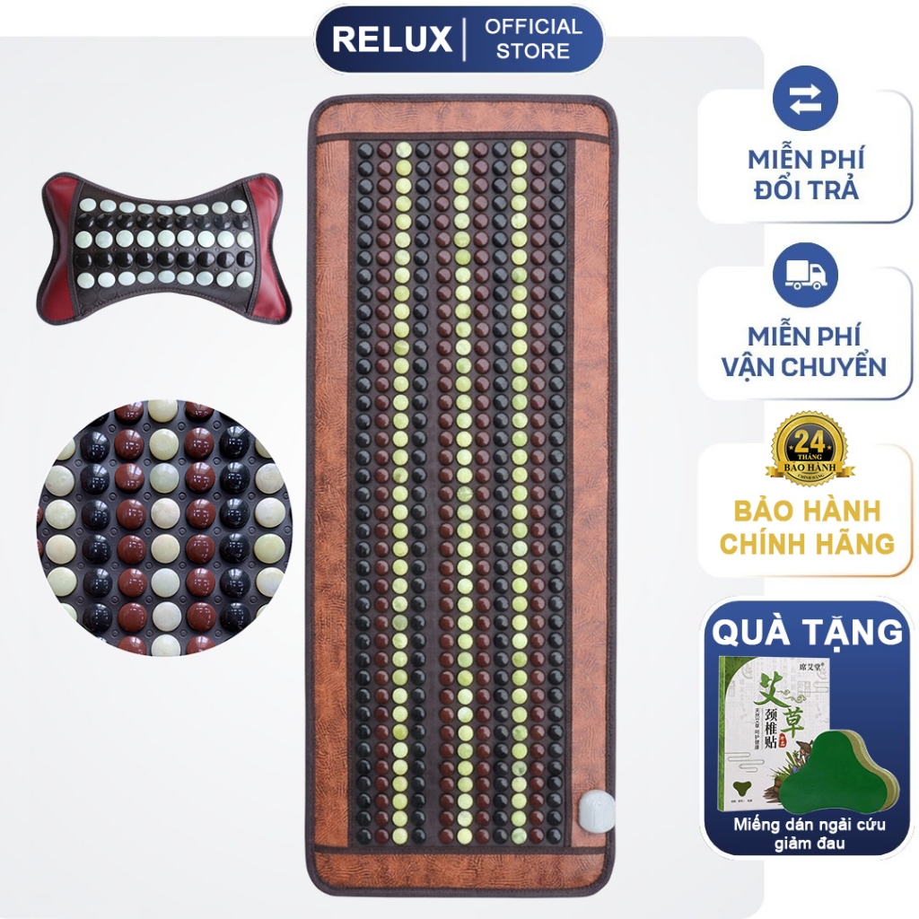 Thảm Đá Nóng Ngọc Bích Dưỡng Sinh Cao Cấp RELUX Chính Hãng, Sưởi Đá Nóng Thư Giãn, Giảm Stress, Giảm Đau Lưng