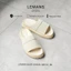 S&S02.2 Đen&Be - Dép LEMANS SLIDE SANDAL tăng cao, đế 2 lớp cao 5.5cm, mũ may 3 lớp, Bảo hành chính hãng 12 tháng