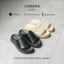 S&S02.2 Đen&Be - Dép LEMANS SLIDE SANDAL tăng cao, đế 2 lớp cao 5.5cm, mũ may 3 lớp, Bảo hành chính hãng 12 tháng