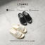 S&S02.2 Đen&Be - Dép LEMANS SLIDE SANDAL tăng cao, đế 2 lớp cao 5.5cm, mũ may 3 lớp, Bảo hành chính hãng 12 tháng