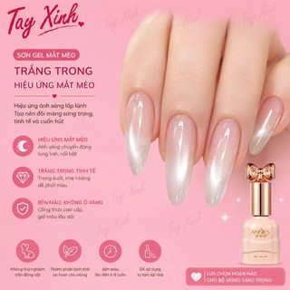 Sơn Gel Mắt Mèo Trắng Trong Jelly Cat Eye Gel Hiệu Ứng Ánh Trăng Bạc 10ml | Tay Xinh