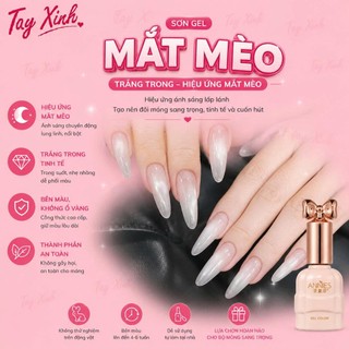 Sơn Gel Mắt Mèo Trắng Trong Jelly Cat Eye Gel Hiệu Ứng Ánh Trăng Bạc 10ml | Tay Xinh