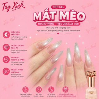 Sơn Gel Mắt Mèo Trắng Trong Jelly Cat Eye Gel Hiệu Ứng Ánh Trăng Bạc 10ml | Tay Xinh