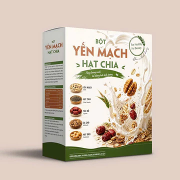 Bột Yến Mạch Hạt Chia Chính Hãng, Ngũ Cốc GranoViet Thuần Chay, Yến Mạch Úc Tươi Cán Dẹt/ Cán Mỏng Ăn Liền Gói 200gr